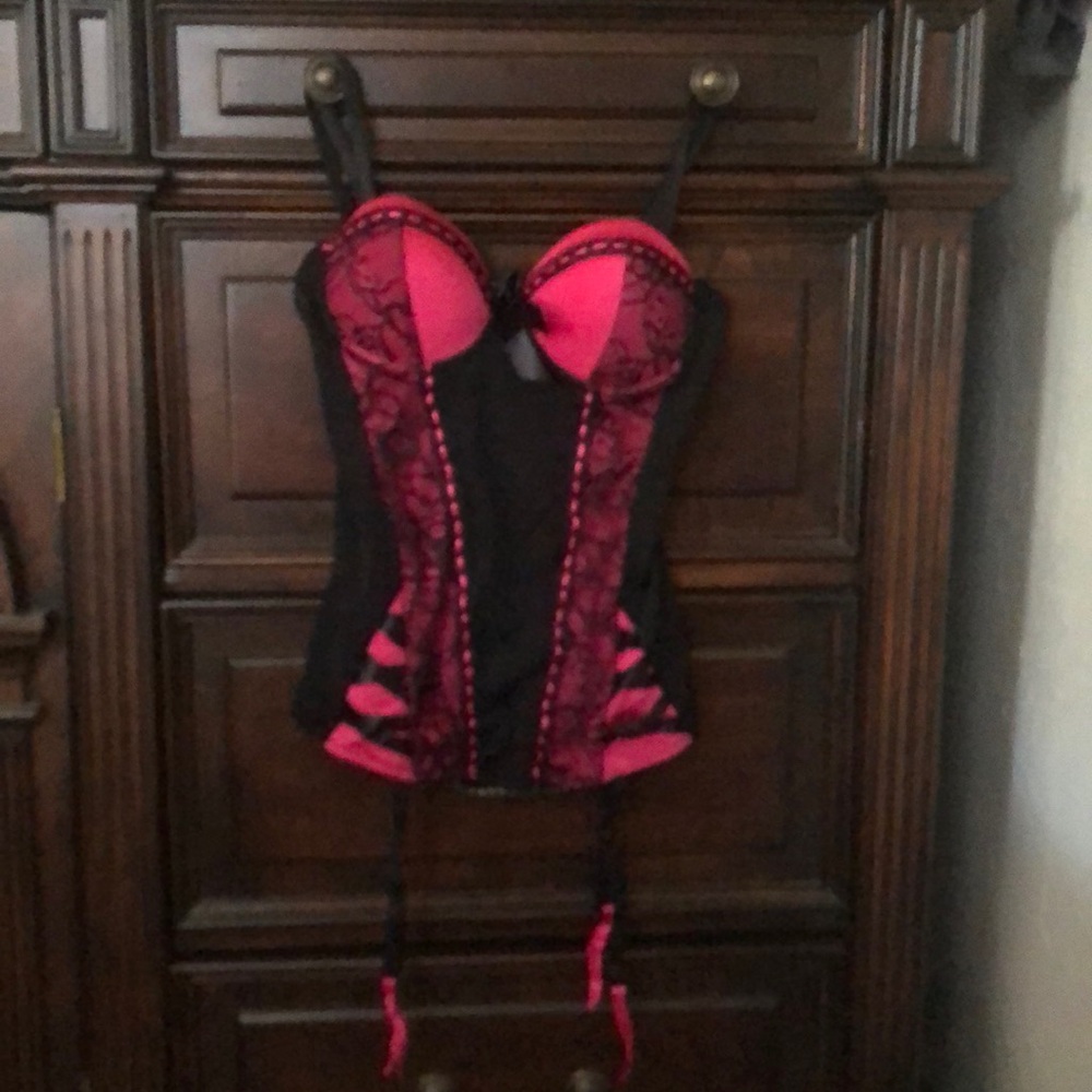 Black and pink corset
